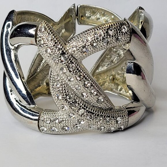 Silver Crystal Stretchy Bracelet - Picture 1 of 15